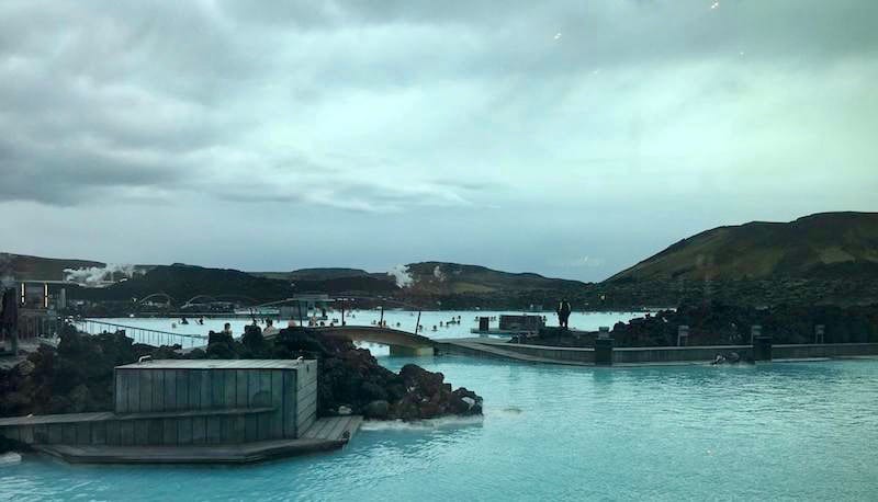 An overcast view of the Blue Lagoon