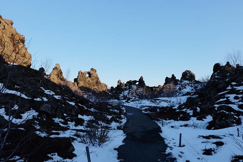 giant lava formations in snow