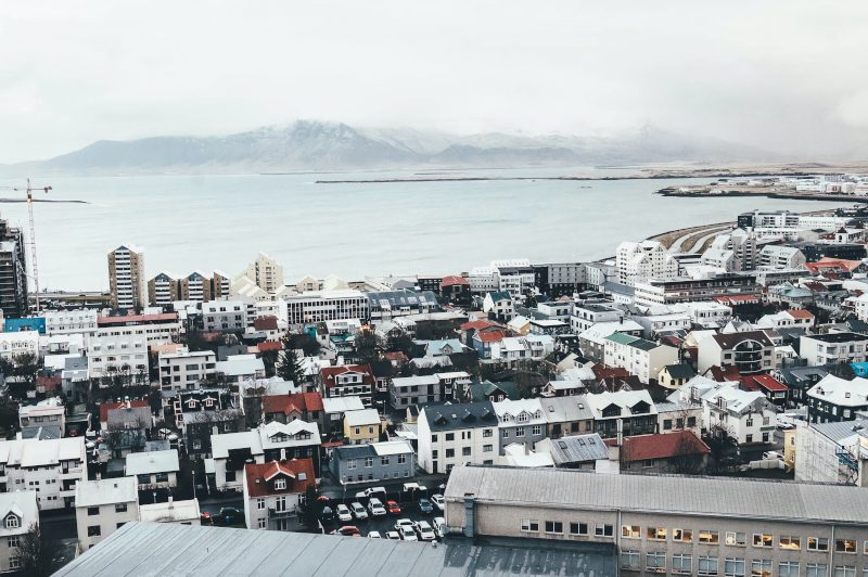 panoramic view of Reykjavik downtown