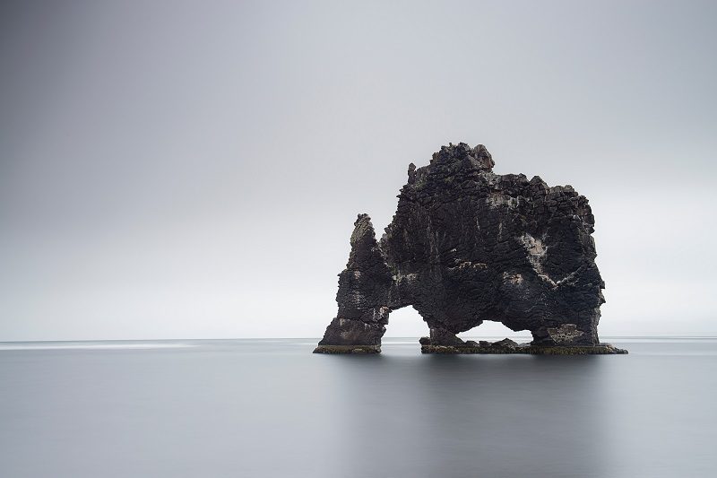 elephant form rock formation in the sea