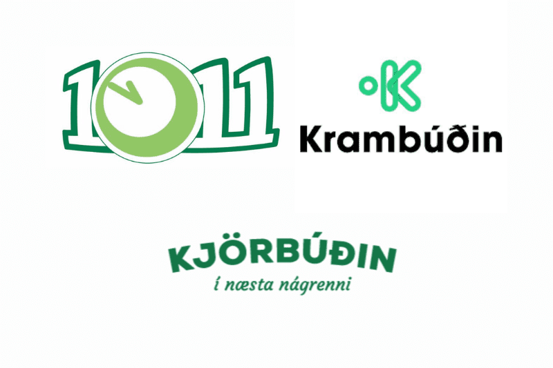 logos of various grocery chains in Iceland