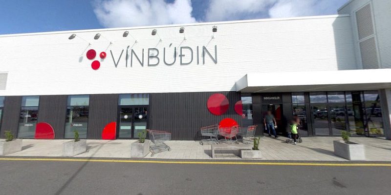 store-front of state-owned alcohol store in Iceland - Vinbudin